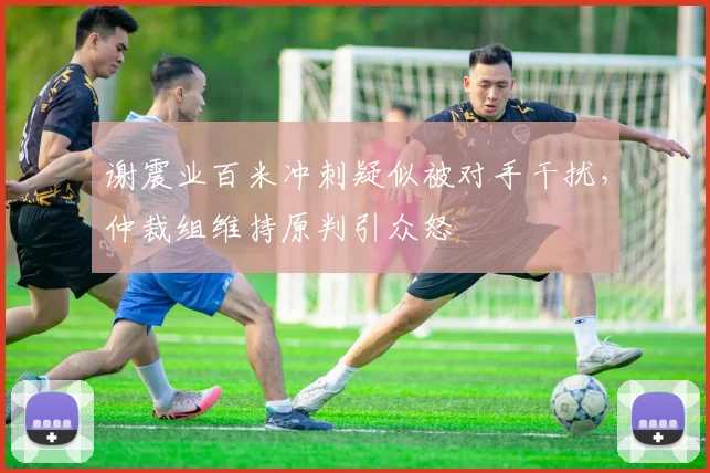 谢震业百米冲刺疑似被对手干扰,仲裁组维持原判引众怒